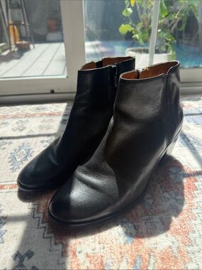 Frye Black Leather Ankle Booties
